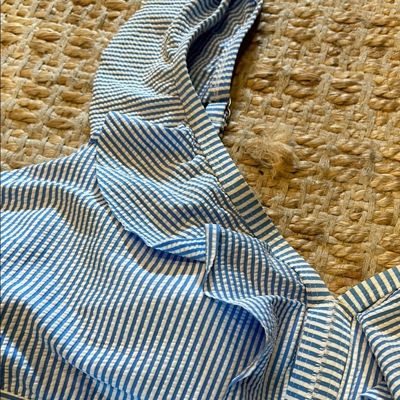 Time and Tru Blue Striped One Piece Swimsuit - Picture 2 of 12